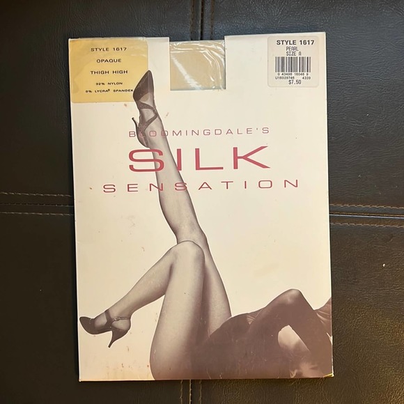 Bloomingdale’s | Vintage Opaque Thigh High Nylons Pantyhose Silk Sensation - Picture 1 of 5